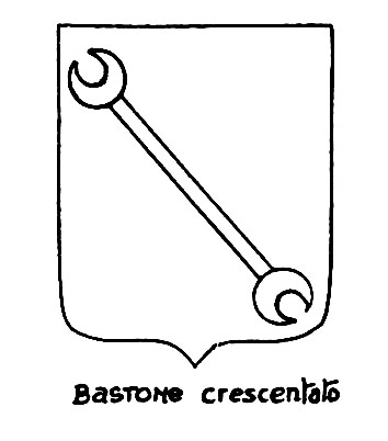 Imagen del término heráldico: Bastone crescentato